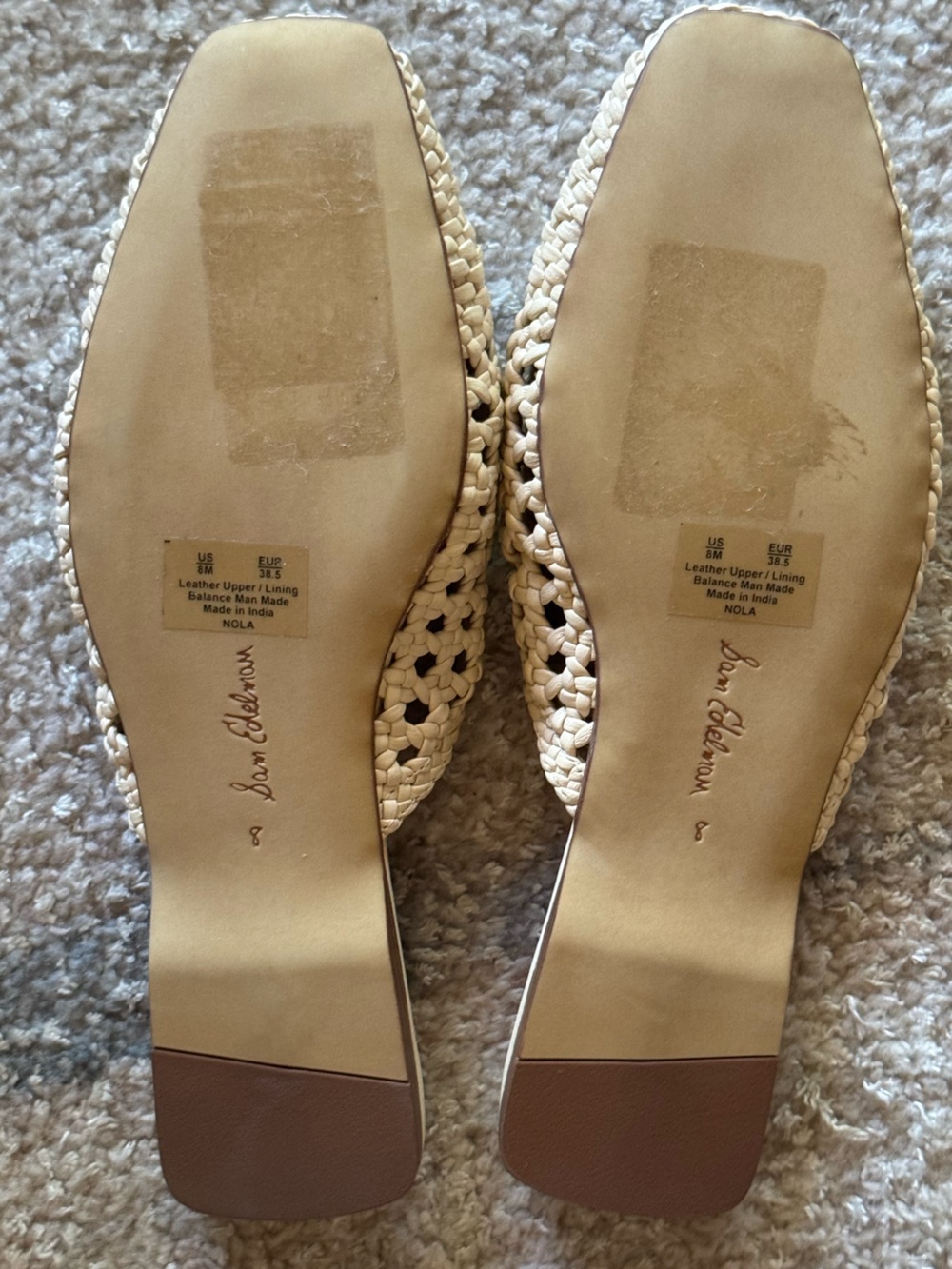 NEW Sam Edelman Nola Woven Mule in Bleached Beechwood - Picture 10 of 11